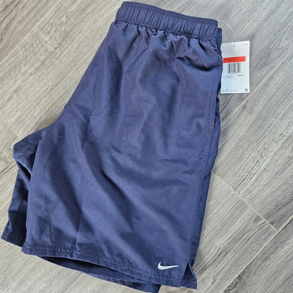 NIKE Mens Essentials Solid Lap 9 Volley Short Swim Trunk Midnight Navy L - Picture 3 of 12